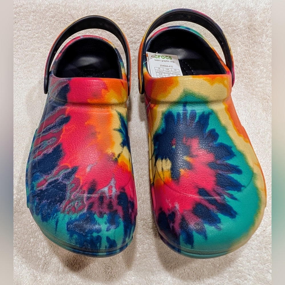 CROCS Graphic Rainbow Crocs Women's 11 NIP